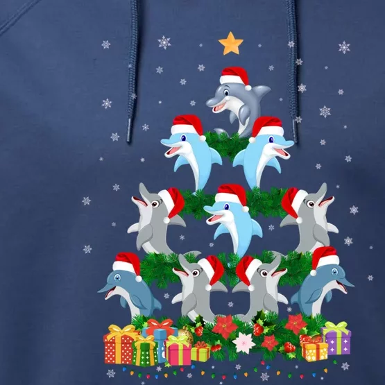 Funny Xmas Outfit For Dolphin Lovers Ugly Christmas Sweater Cool Gift Performance Fleece Hoodie