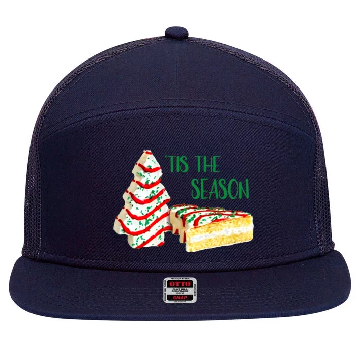 Family Xmas Outfit Cake Lovers Christmas Tree Snack Cake Tee Gift 7 Panel Mesh Trucker Snapback Hat