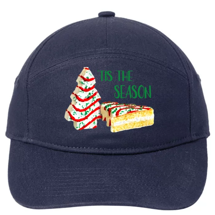 Family Xmas Outfit Cake Lovers Christmas Tree Snack Cake Tee Gift 7-Panel Snapback Hat