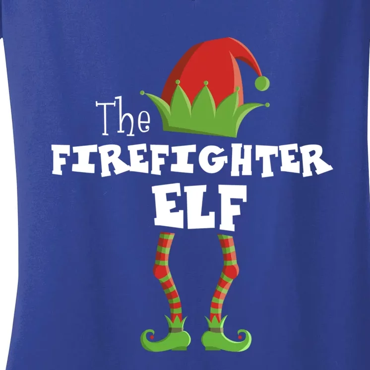 Firefighter Xmas Pajama Gift Women's V-Neck T-Shirt