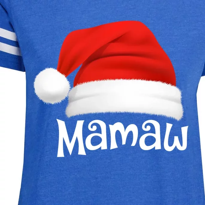 Funny Xmas Pajama Group Matching Mamaw Christmas Hat Meaningful Gift Enza Ladies Jersey Football T-Shirt