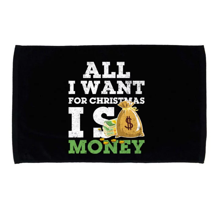 Funny Xmas Pajama All I Want For Christmas Is Money Gift Microfiber Hand Towel