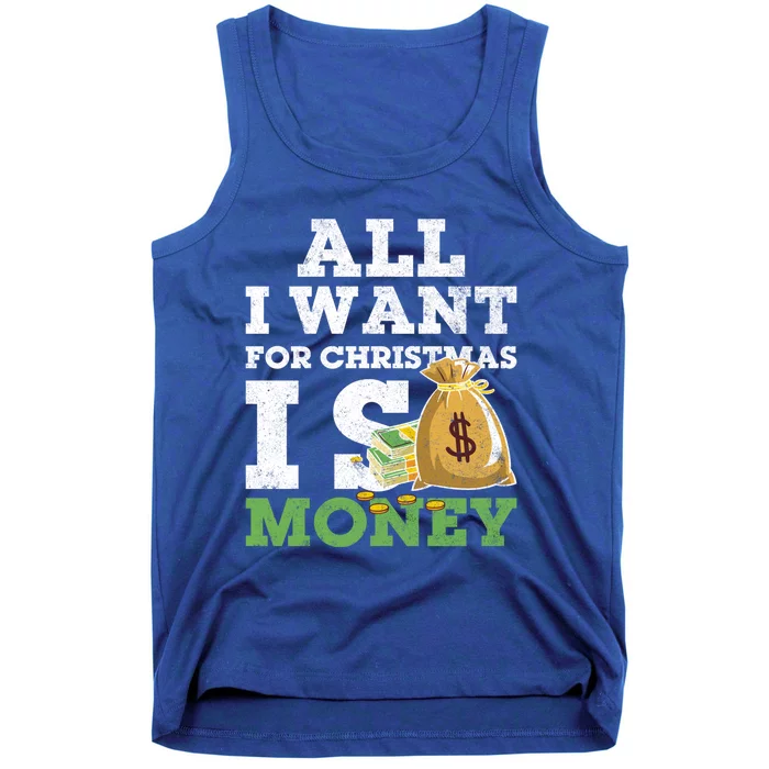 Funny Xmas Pajama All I Want For Christmas Is Money Gift Tank Top