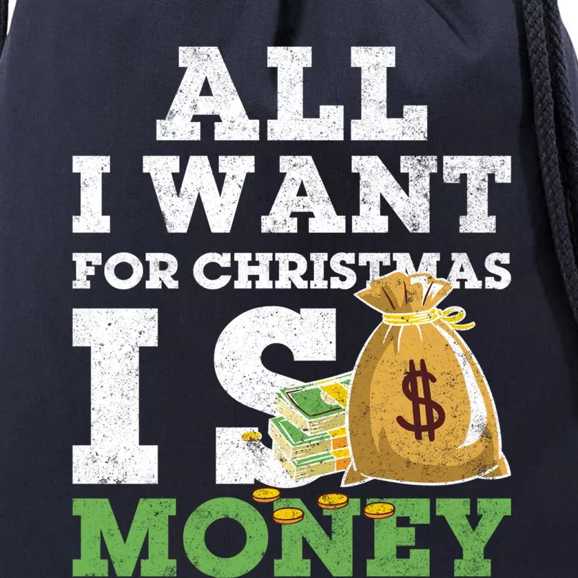 Funny Xmas Pajama All I Want For Christmas Is Money Gift Drawstring Bag