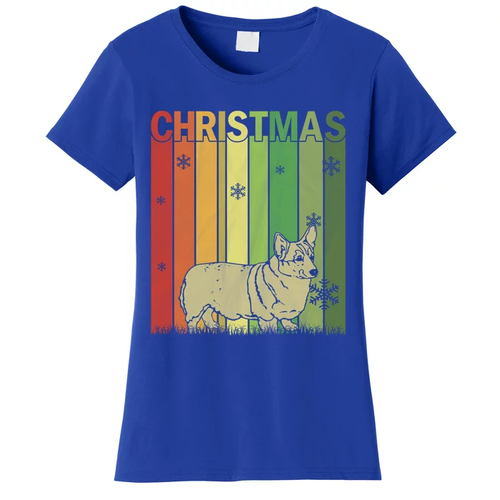 Family Xmas Pajamas Matching Retro Welsh Corgi Christmas Cool Gift Women's T-Shirt