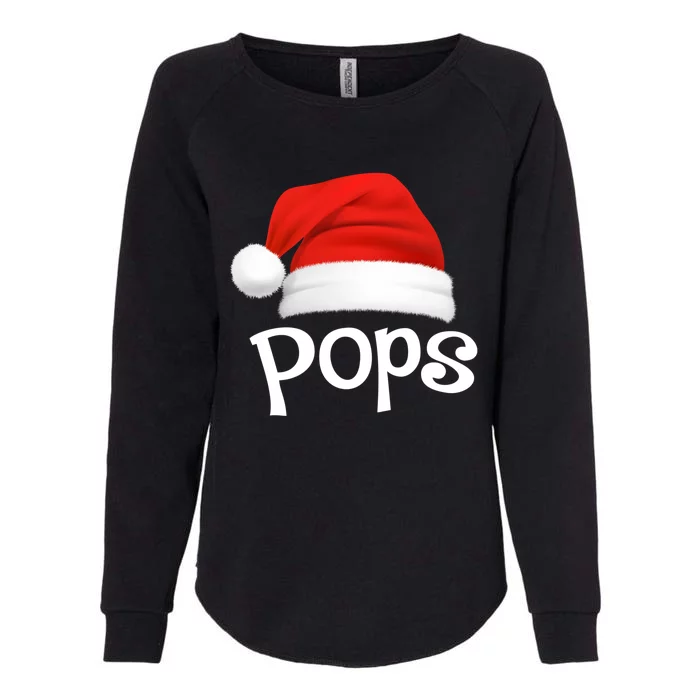 Funny Xmas Pajama Group Matching Pops Christmas Hat Gift Womens California Wash Sweatshirt