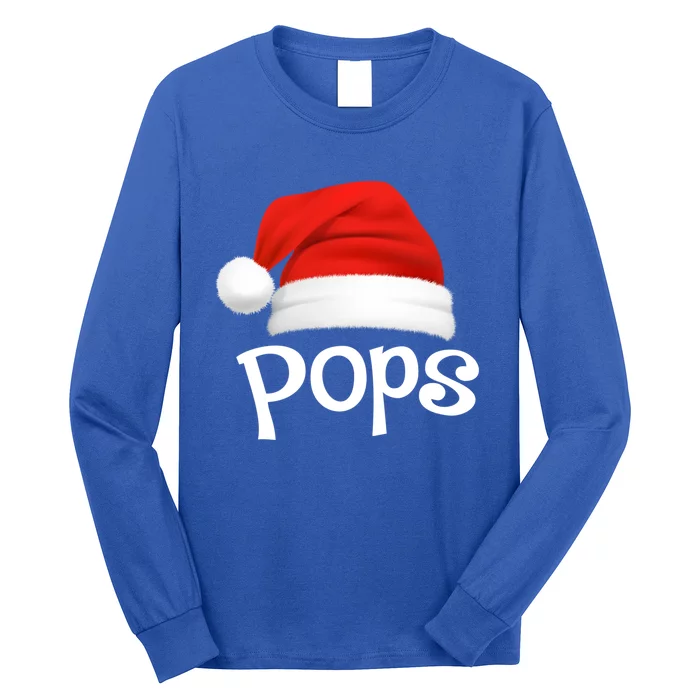 Funny Xmas Pajama Group Matching Pops Christmas Hat Gift Long Sleeve Shirt