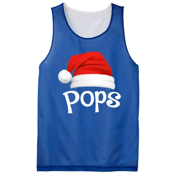 Funny Xmas Pajama Group Matching Pops Christmas Hat Gift Mesh Reversible Basketball Jersey Tank