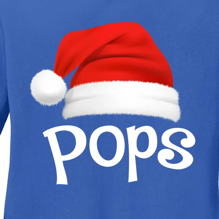 Funny Xmas Pajama Group Matching Pops Christmas Hat Gift Ladies Long Sleeve Shirt