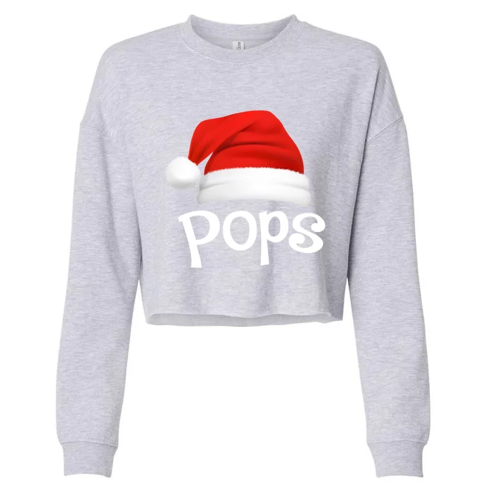 Funny Xmas Pajama Group Matching Pops Christmas Hat Gift Cropped Pullover Crew