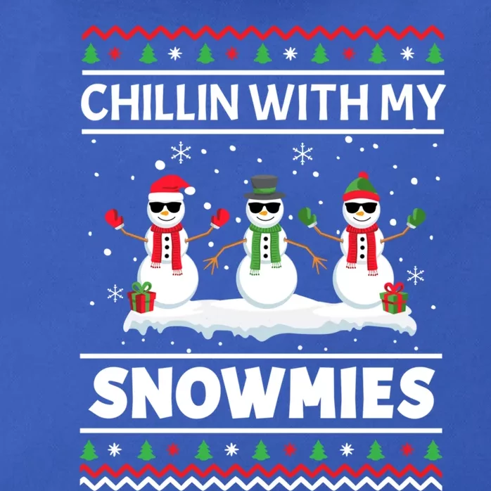 Funny Xmas Pajama Ugly Christmas Chillin With My Snowmies Great Gift Zip Tote Bag