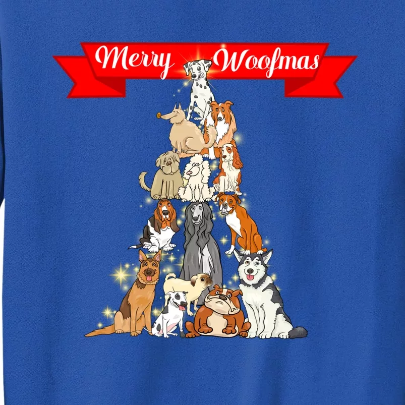 Funny Xmas Pajama For Dog Lovers Woofmas Cool Gift Tall Sweatshirt