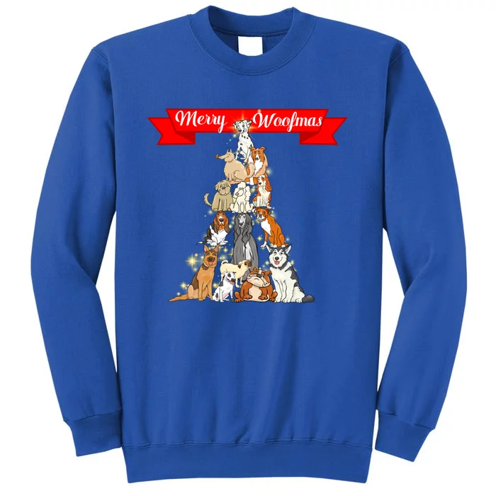 Funny Xmas Pajama For Dog Lovers Woofmas Cool Gift Tall Sweatshirt