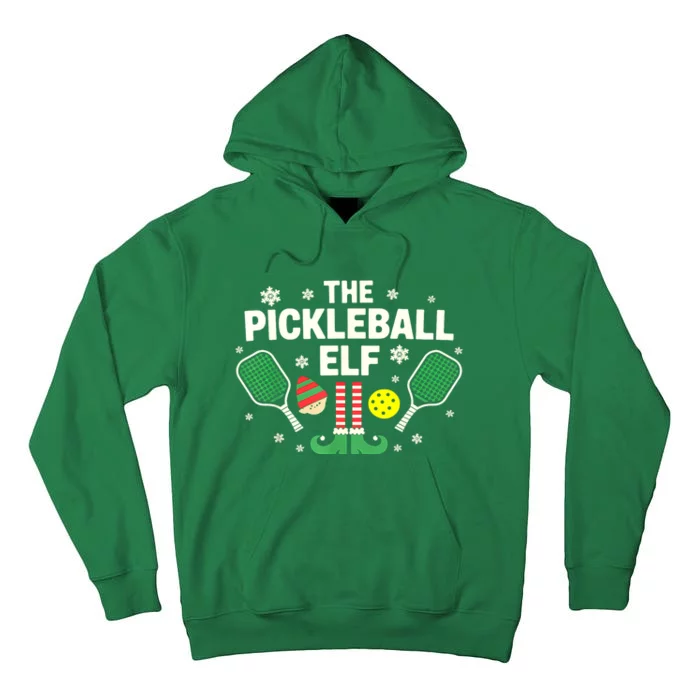 Funny Xmas Pickleball Elf Christmas Pickleball Player Pajama Gift Tall Hoodie