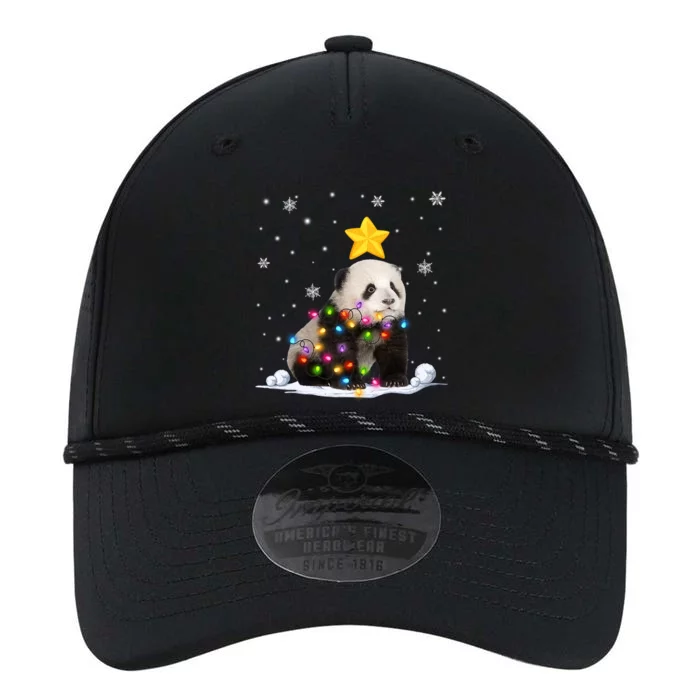 Funny Xmas Panda Bear Animals Lover Christmas Tree Lights Gift Performance The Dyno Cap