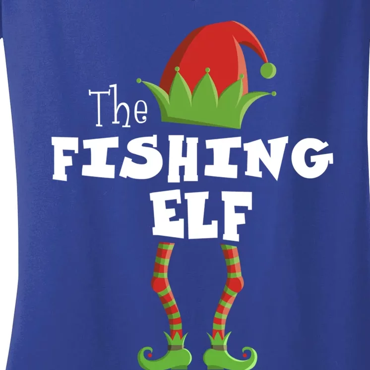 Fishing Xmas Pajama Family Matching Christmas Group Gift Great Gift Women's V-Neck T-Shirt