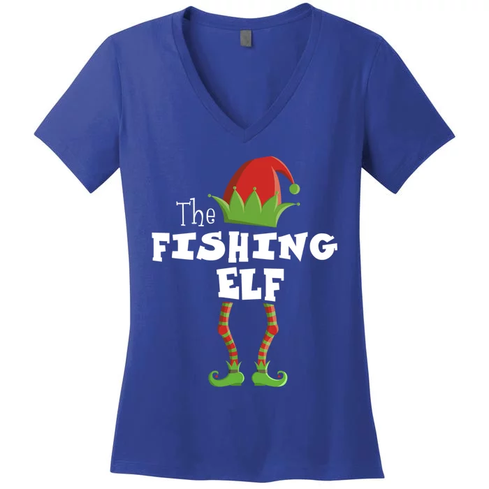 Fishing Xmas Pajama Family Matching Christmas Group Gift Great Gift Women's V-Neck T-Shirt