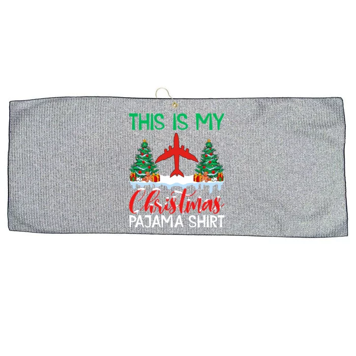 Flying Xmas Pajama Cute Gift Aviation Airplane Pilot Christmas Gift Large Microfiber Waffle Golf Towel