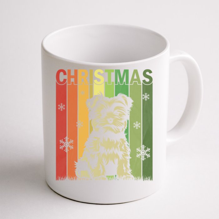 Family Xmas Pj Matching Retro Yorkshire Terrier Christmas Gift Front & Back Coffee Mug