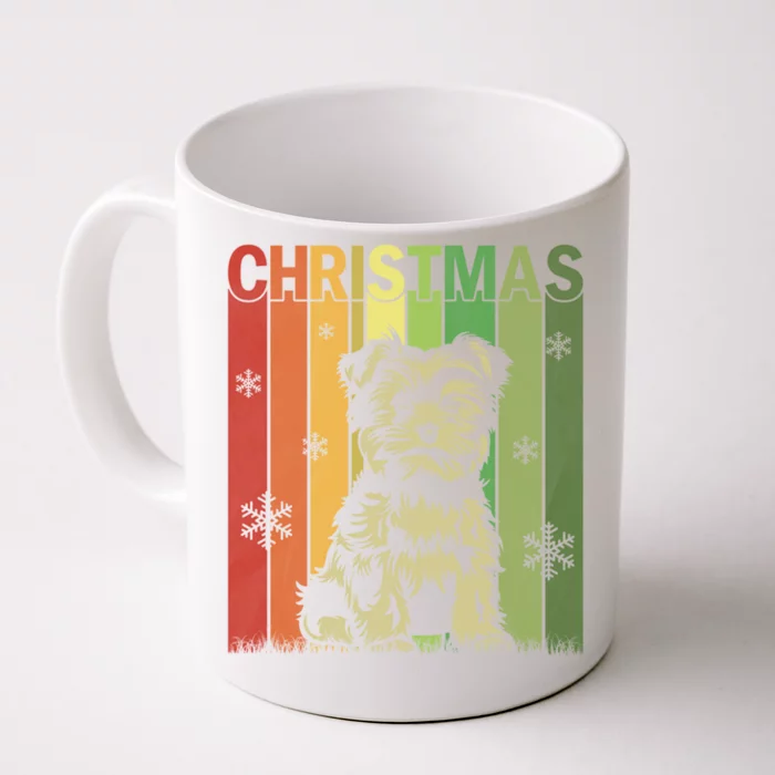 Family Xmas Pj Matching Retro Yorkshire Terrier Christmas Gift Front & Back Coffee Mug