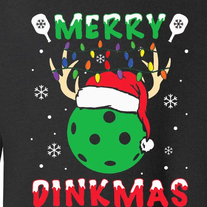 Funny Xmas Reindeer Santa Merry Pickleball Christmas Toddler Sweatshirt