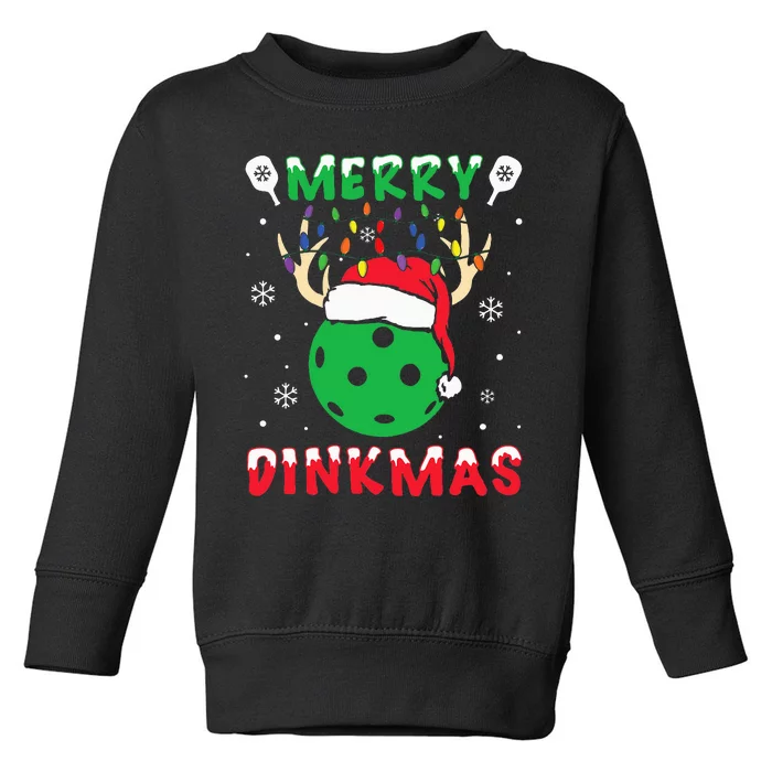 Funny Xmas Reindeer Santa Merry Pickleball Christmas Toddler Sweatshirt