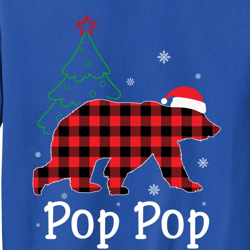 Funny Xmas Red Plaid Pop Pop Bear Ugly Christmas Sweater Gift Tall Sweatshirt