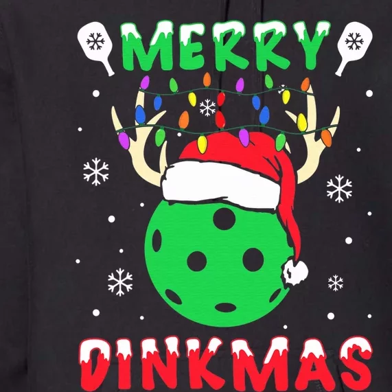 Funny Xmas Reindeer Santa Merry Pickleball Christmas Premium Hoodie