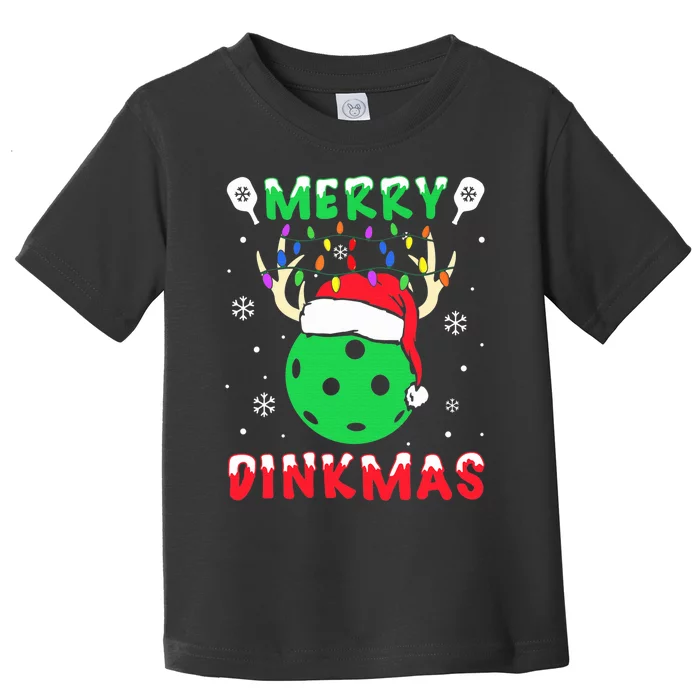 Funny Xmas Reindeer Santa Merry Pickleball Christmas Toddler T-Shirt