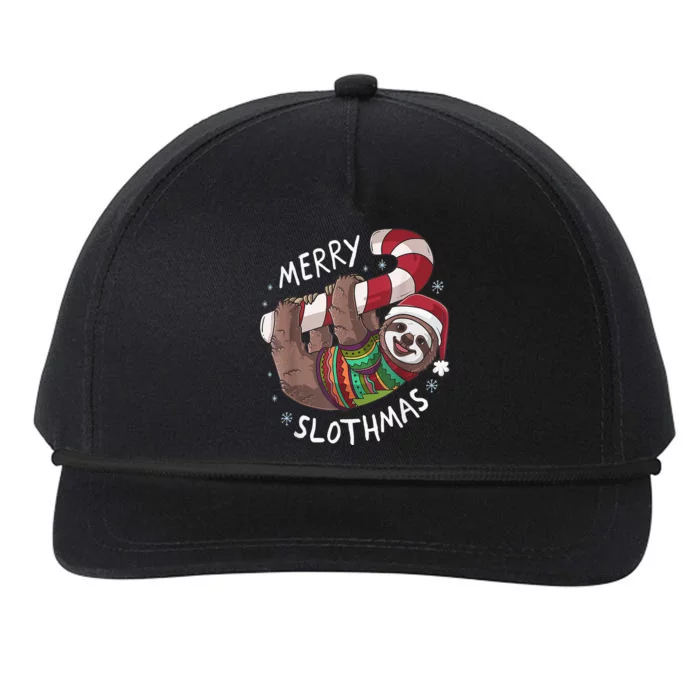 Funny Xmas Sloth Stocking Stuffer For Christmas Snapback Five-Panel Rope Hat