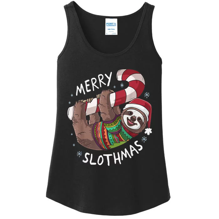 Funny Xmas Sloth Stocking Stuffer For Christmas Ladies Essential Tank