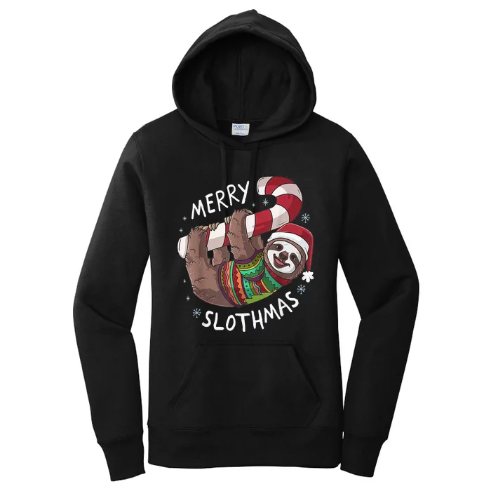 Funny Xmas Sloth Stocking Stuffer For Christmas Women's Pullover Hoodie