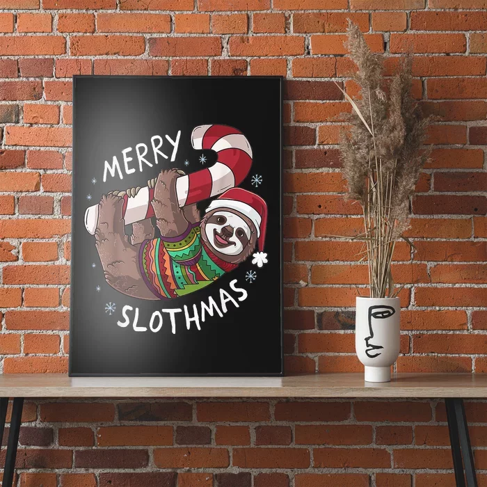 Funny Xmas Sloth Stocking Stuffer For Christmas Poster