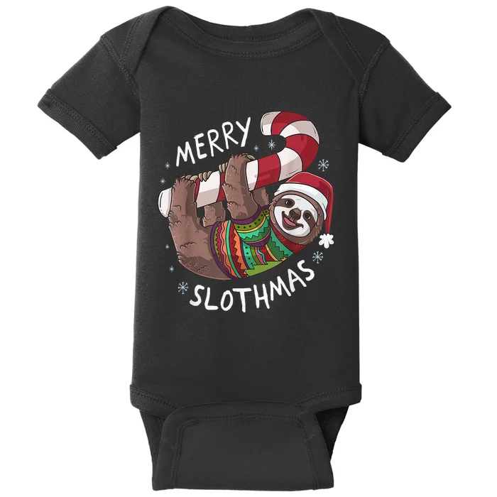 Funny Xmas Sloth Stocking Stuffer For Christmas Baby Bodysuit