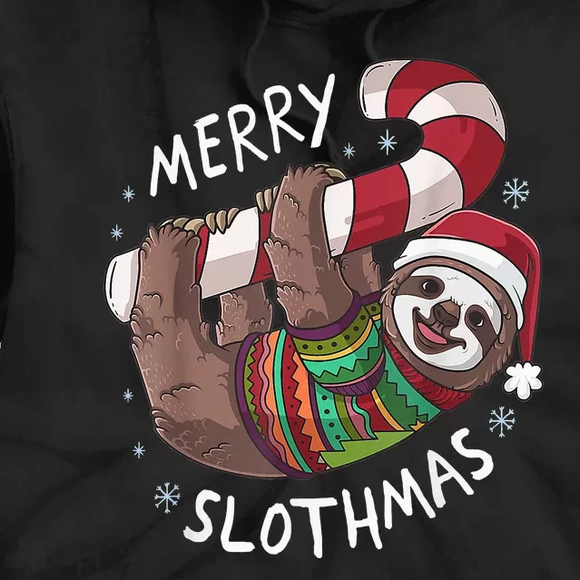 Funny Xmas Sloth Stocking Stuffer For Christmas Tie Dye Hoodie