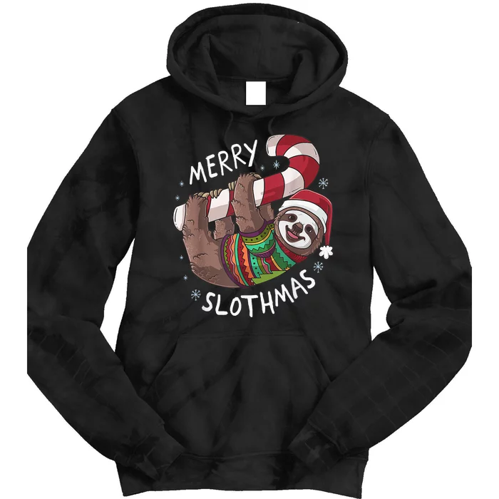 Funny Xmas Sloth Stocking Stuffer For Christmas Tie Dye Hoodie