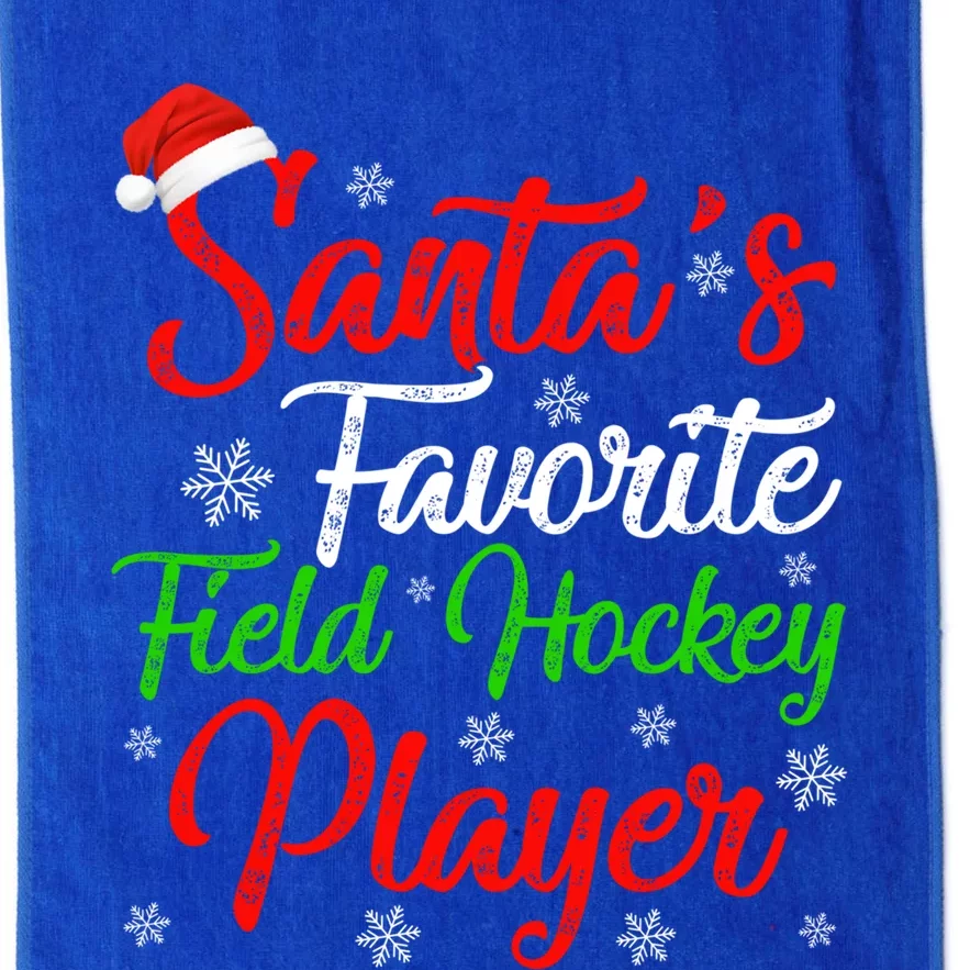 Funny Xmas Santas Favorite Field Hockey Player Christmas Funny Gift Platinum Collection Golf Towel