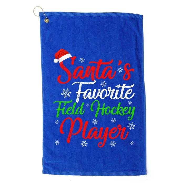 Funny Xmas Santas Favorite Field Hockey Player Christmas Funny Gift Platinum Collection Golf Towel