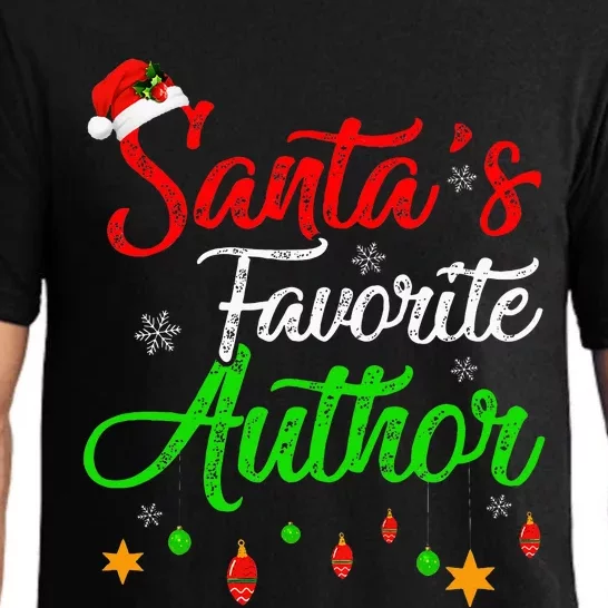 Funny Xmas SantaS Favorite Author Christmas Pajama Set