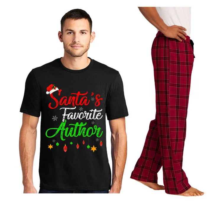 Funny Xmas SantaS Favorite Author Christmas Pajama Set