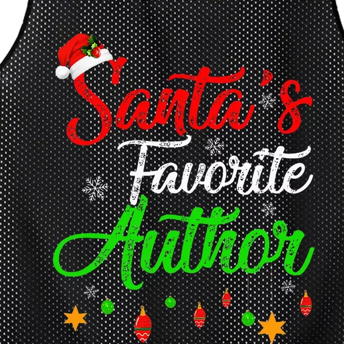 Funny Xmas SantaS Favorite Author Christmas Mesh Reversible Basketball Jersey Tank