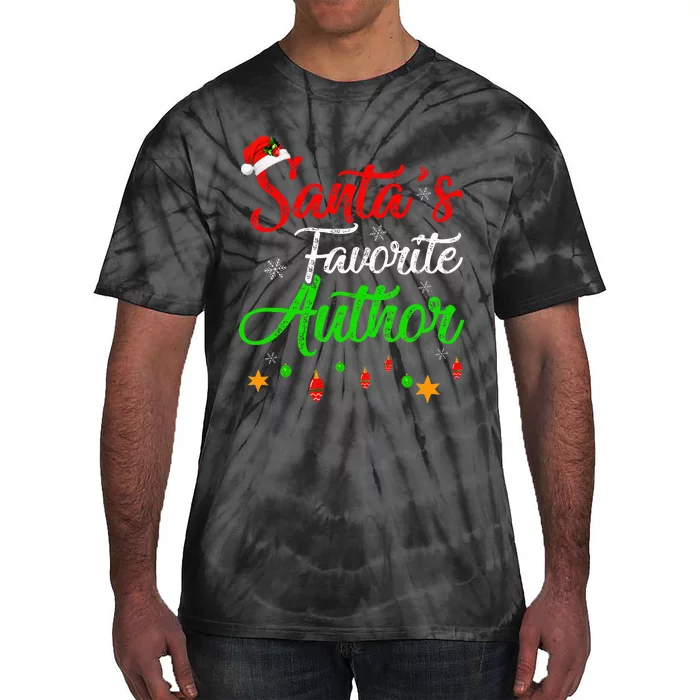 Funny Xmas SantaS Favorite Author Christmas Tie-Dye T-Shirt