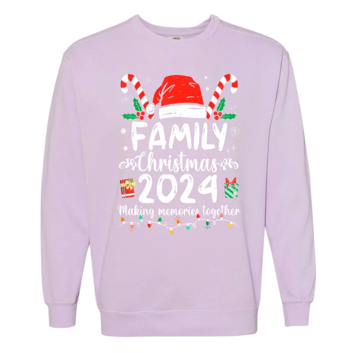 Funny Xmas Squad Santa Elf Family Christmas 2024 Matching Gift Garment-Dyed Sweatshirt