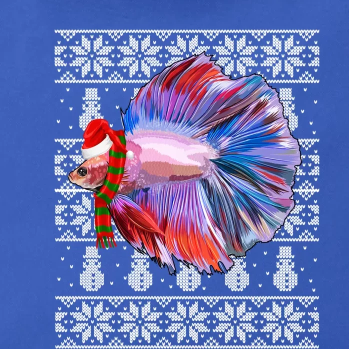 Fish Xmas Santa Hat Betta Fish Ugly Christmas Gift Zip Tote Bag