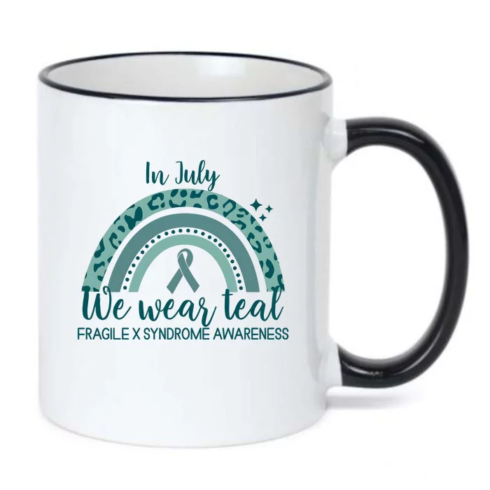 Fragile X Syndrome Awareness In July We Wear Teal Black Color Changing Mug