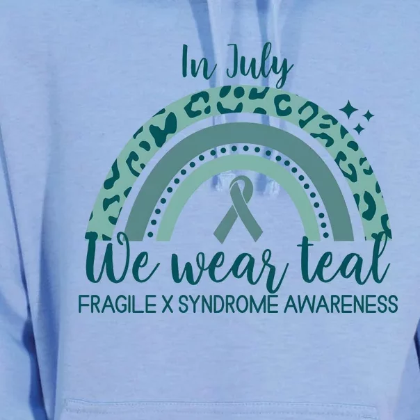 Fragile X Syndrome Awareness In July We Wear Teal Unisex Surf Hoodie