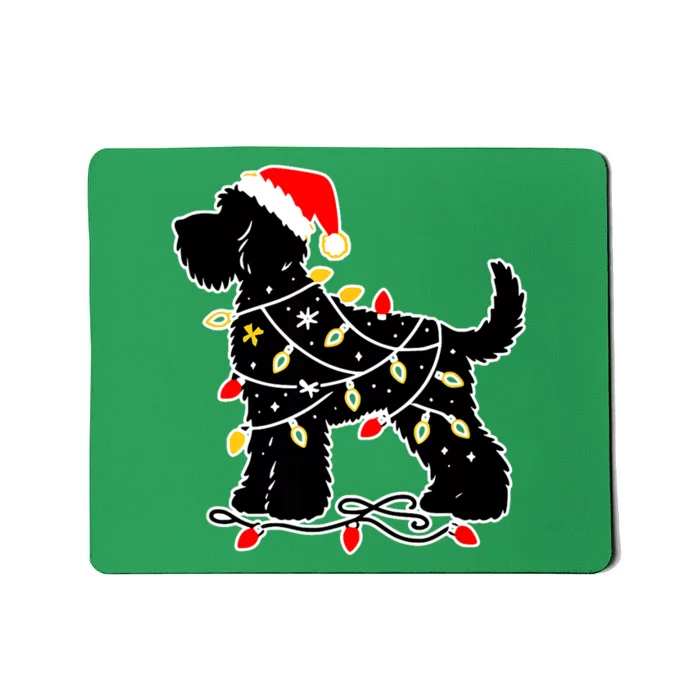 Funny Xmas Santa Puppy Dog Christmas Lights Gift Mousepad