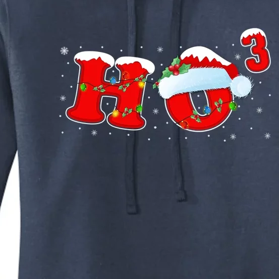 Funny Xmas Santa Ho Ho3 Cubed Math Teacher Christmas Gift Women's Pullover Hoodie