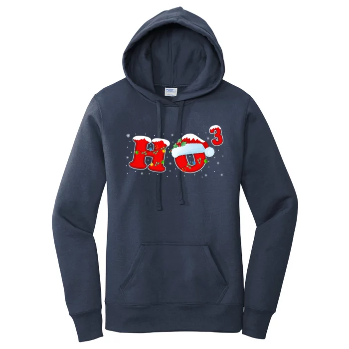 Funny Xmas Santa Ho Ho3 Cubed Math Teacher Christmas Gift Women's Pullover Hoodie