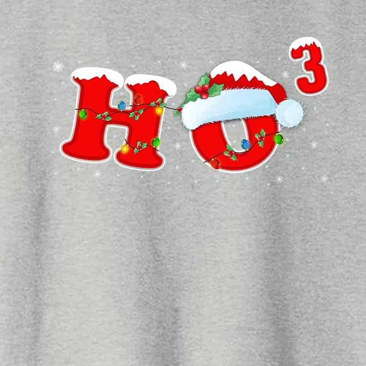 Funny Xmas Santa Ho Ho3 Cubed Math Teacher Christmas Gift Women's Crop Top Tee